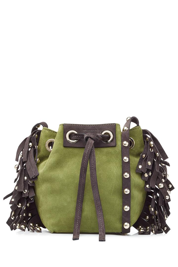 Vanessa Bruno Vanessa Bruno Leather-suede Small Fringed Bucket Bag