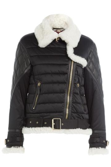 Burberry Brit Burberry Brit Quilted Jacket With Faux Shearling Collar - Black
