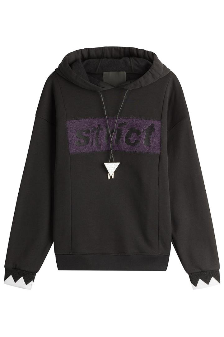 Alexander Wang Alexander Wang Printed Cotton Hoody With Embellished Ties
