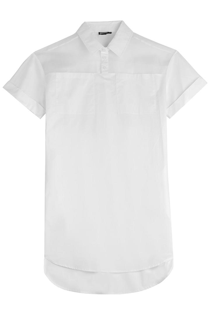 Dkny Dkny Short Sleeve Shirt Dress - White