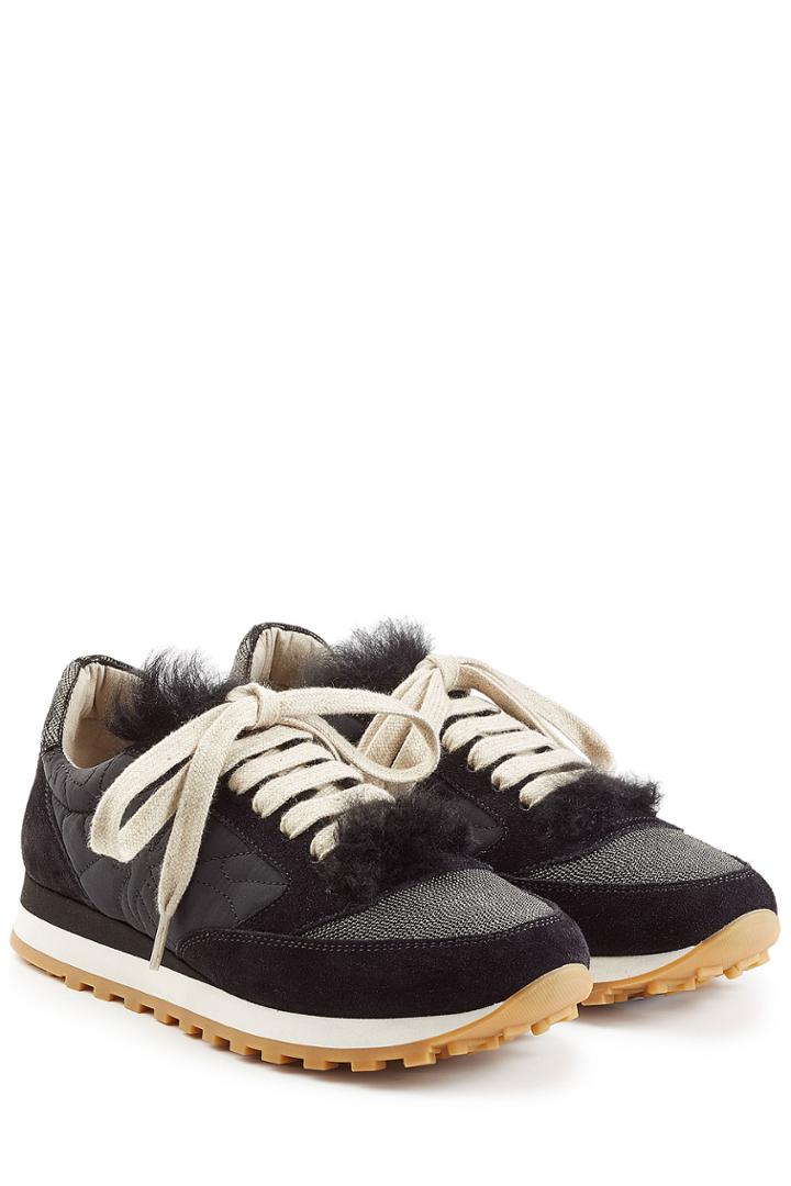 Brunello Cucinelli Brunello Cucinelli Sneakers With Suede And Fur - Black