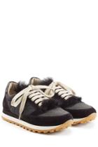 Brunello Cucinelli Brunello Cucinelli Sneakers With Suede And Fur - Black