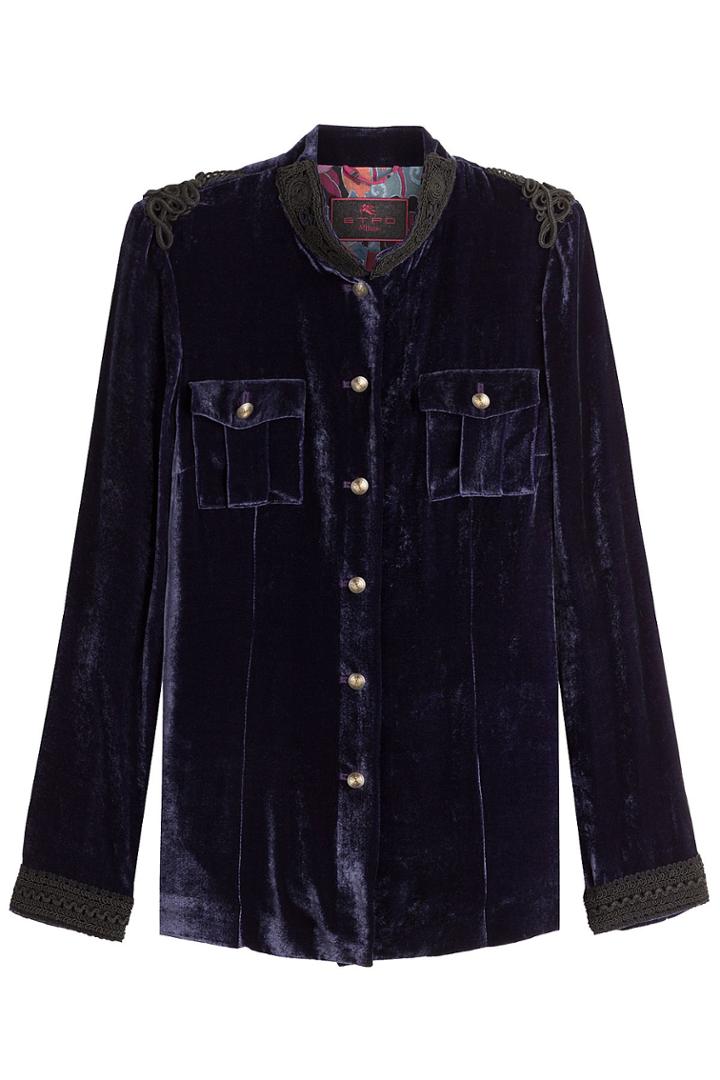 Etro Etro Velvet Shirt - Purple