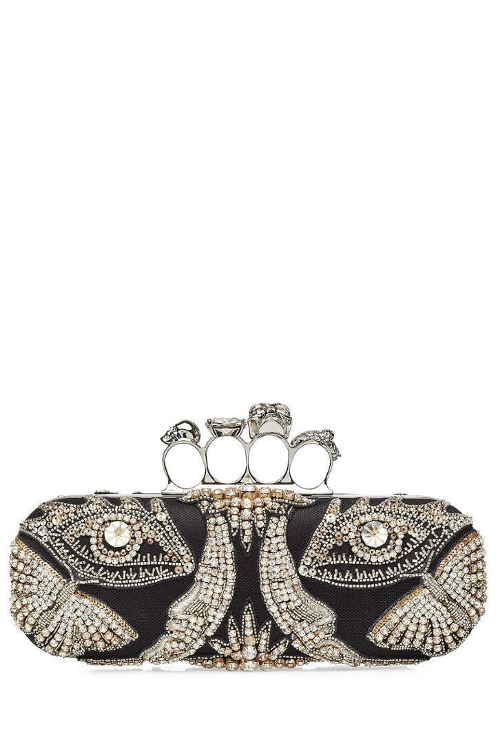 Alexander Mcqueen Alexander Mcqueen Embellished Silk Box Clutch - Multicolor