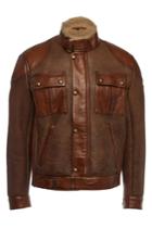 Belstaff Belstaff Gangster Leather And Shearling Jacket
