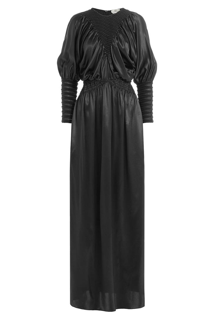 Fendi Fendi Ankle Length Silk Gown - Black