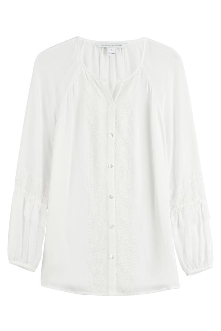 Diane Von Furstenberg Diane Von Furstenberg Silk Blouse - Beige