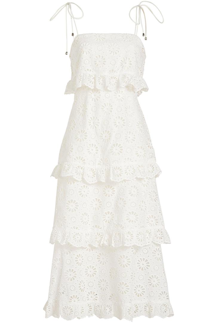 Zimmermann Zimmermann Daisy Tier Cotton Dress With Cut-out Detail