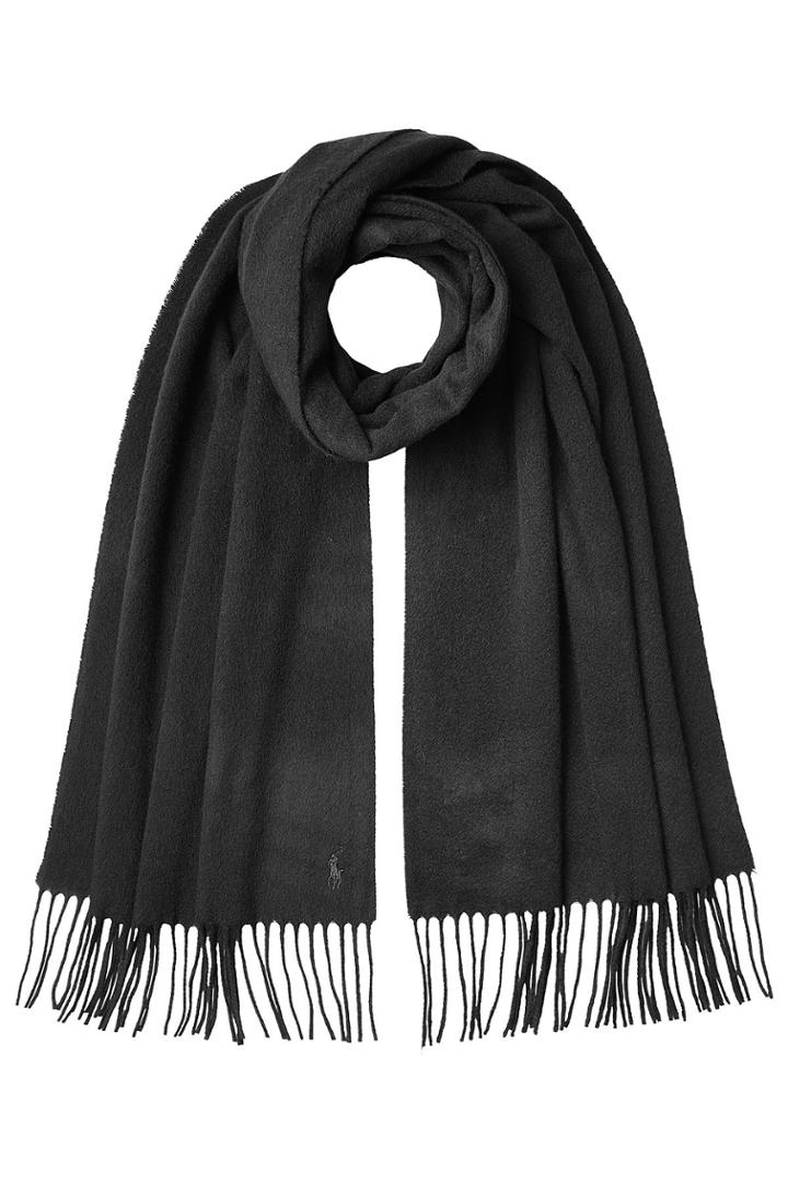 Polo Ralph Lauren Polo Ralph Lauren Cashmere Scarf With Wool - Black