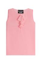 Boutique Moschino Boutique Moschino Silk Blouse With Ruffled Front - Rose