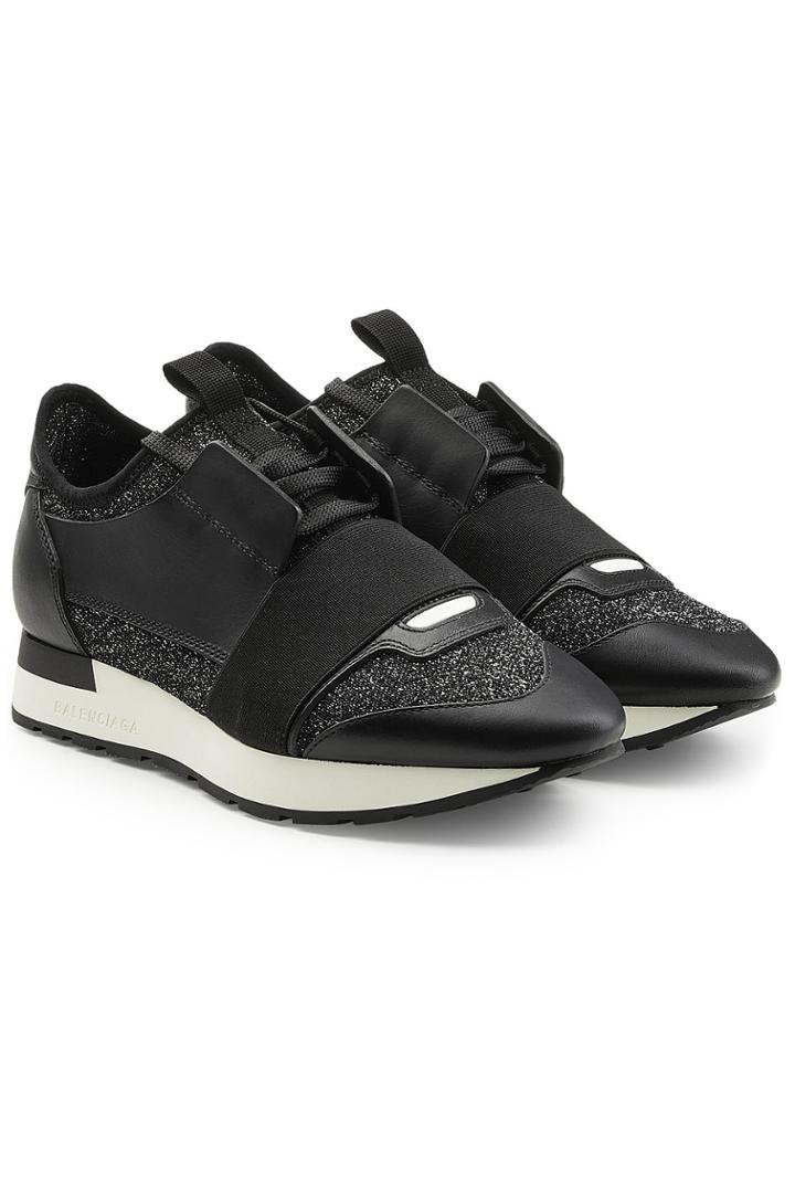 Balenciaga Balenciaga Race Runner Sneakers With Leather And Glitter