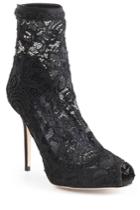 Dolce & Gabbana Dolce & Gabbana Lace Peep-toe Ankle Boots