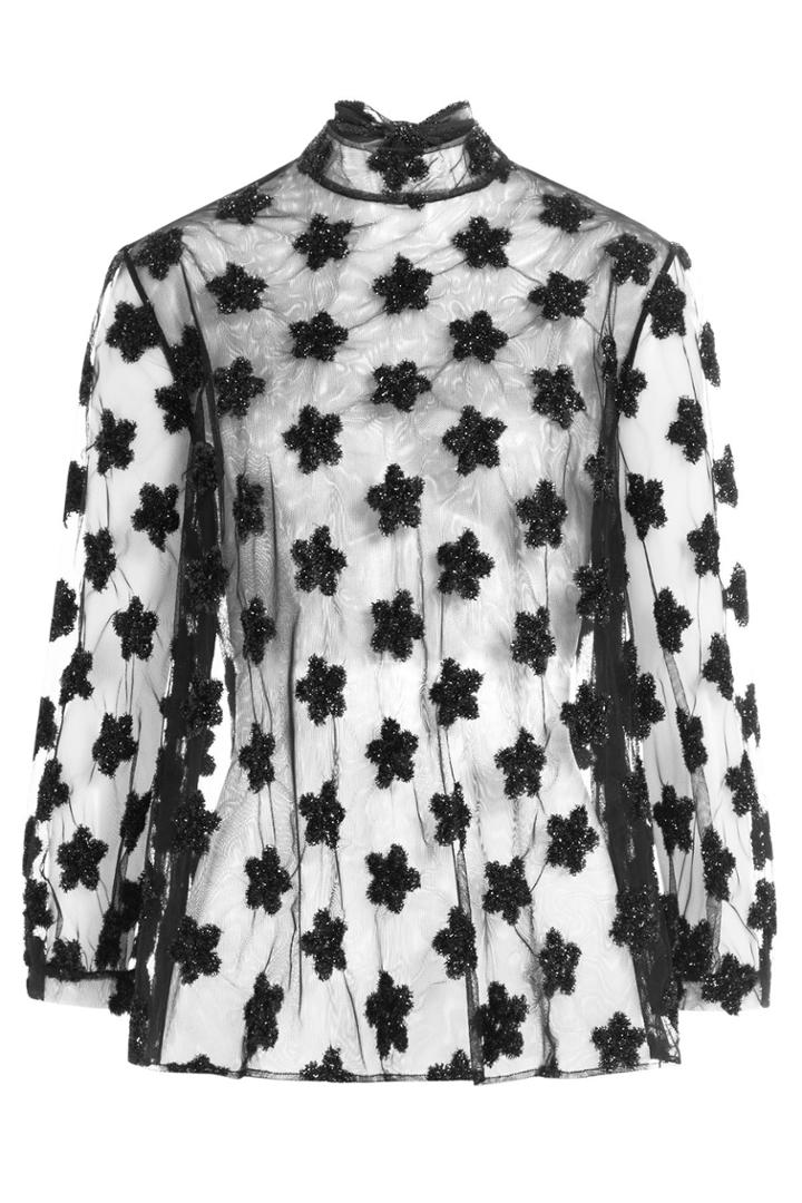 Simone Rocha Simone Rocha Star Flower Embellished Top - Black