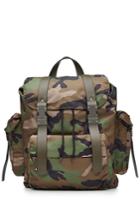 Valentino Valentino Camouflage Printed Backpack With Leather