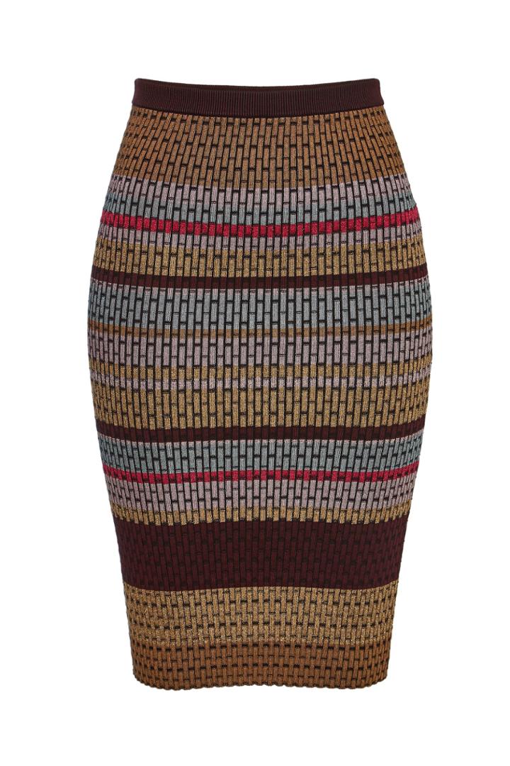 Diane Von Furstenberg Diane Von Furstenberg Knit Maxi Skirt With Metallic Thread