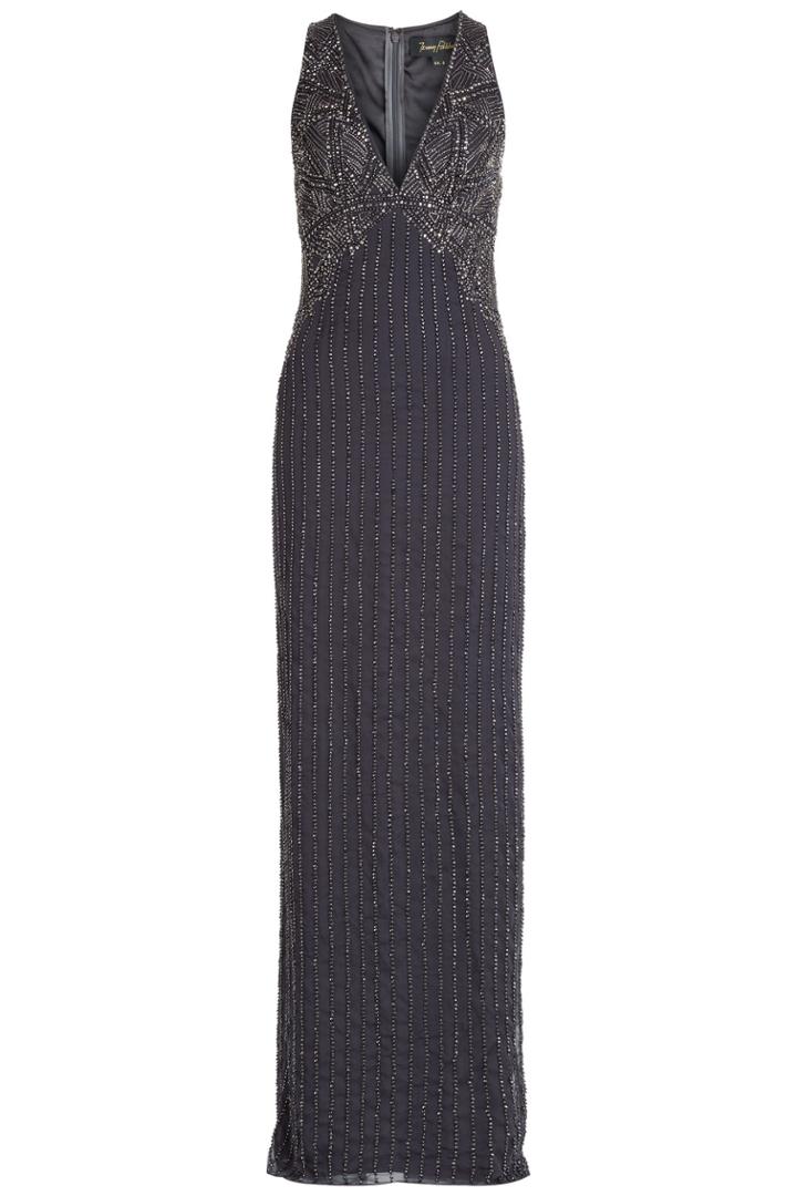 Jenny Packham Jenny Packham Embellished Silk Gown - Black