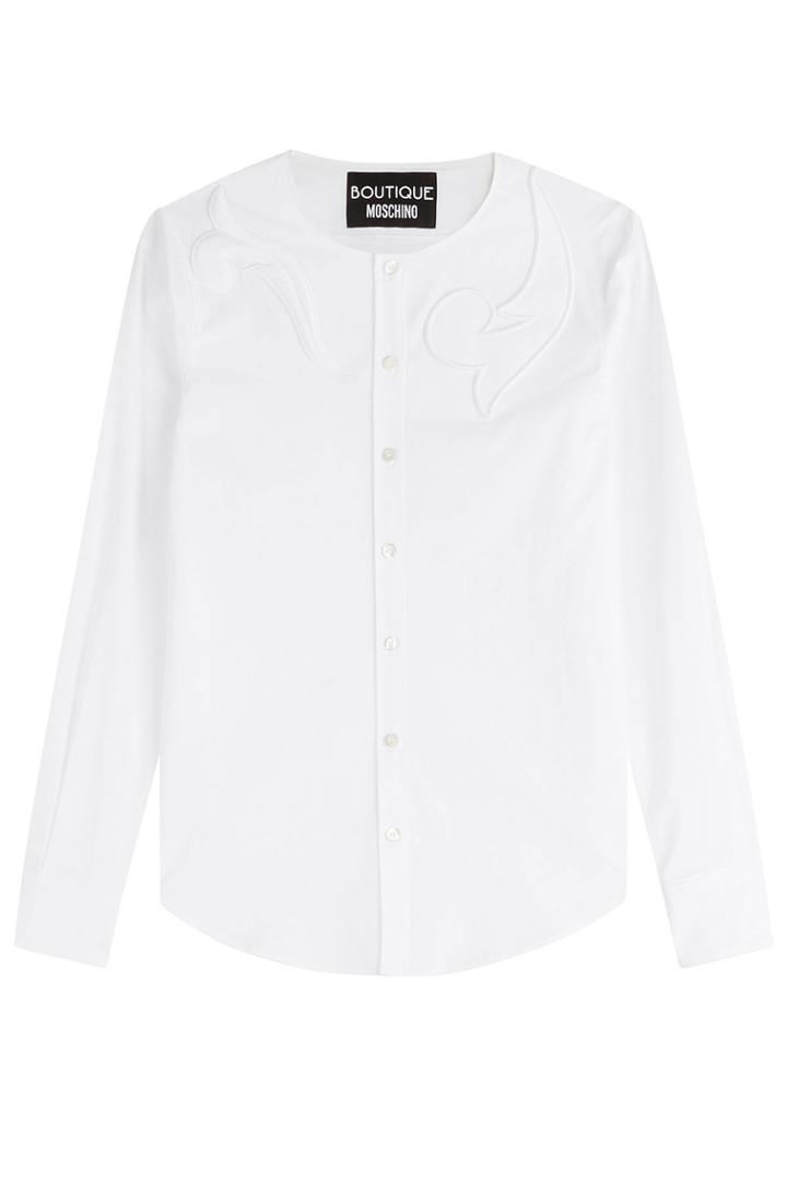 Boutique Moschino Boutique Moschino Cotton Shirt With Applique - White