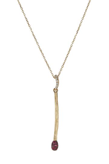 Aur Lie Bidermann Fine Jewelry Aur Lie Bidermann Fine Jewelry 18kt Yellow Gold Plated Necklace With Diamonds And Rubies