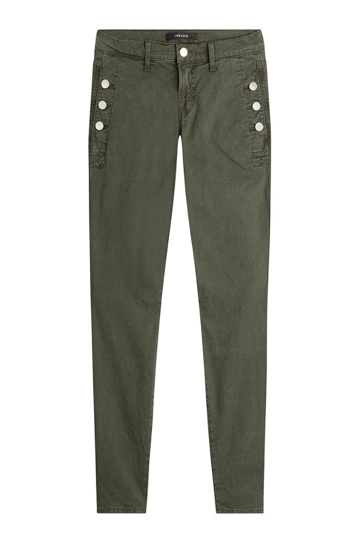 J Brand J Brand Skinny Jeans With Buttons - Green