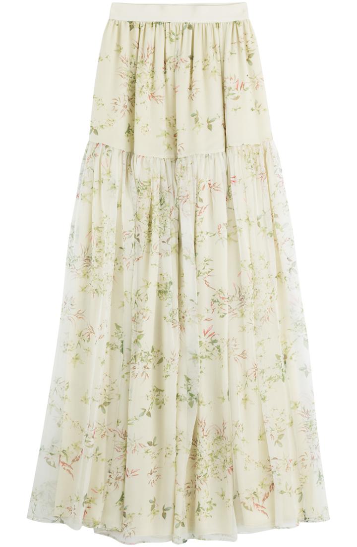 Giambattista Valli Floral Chiffon Maxi Skirt