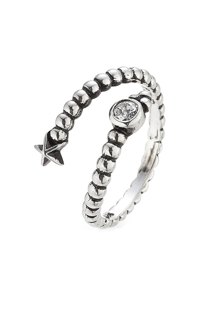 Pamela Love Pamela Love Gamma Sterling Silver Ring With White Topaz