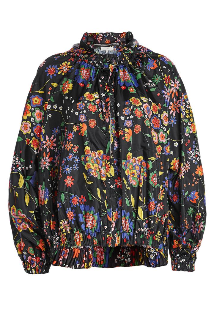 Tibi Tibi Printed Anorak With Detachable Hood