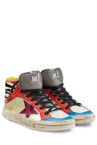 Golden Goose Golden Goose High Top Sneakers With Leather - Multicolor