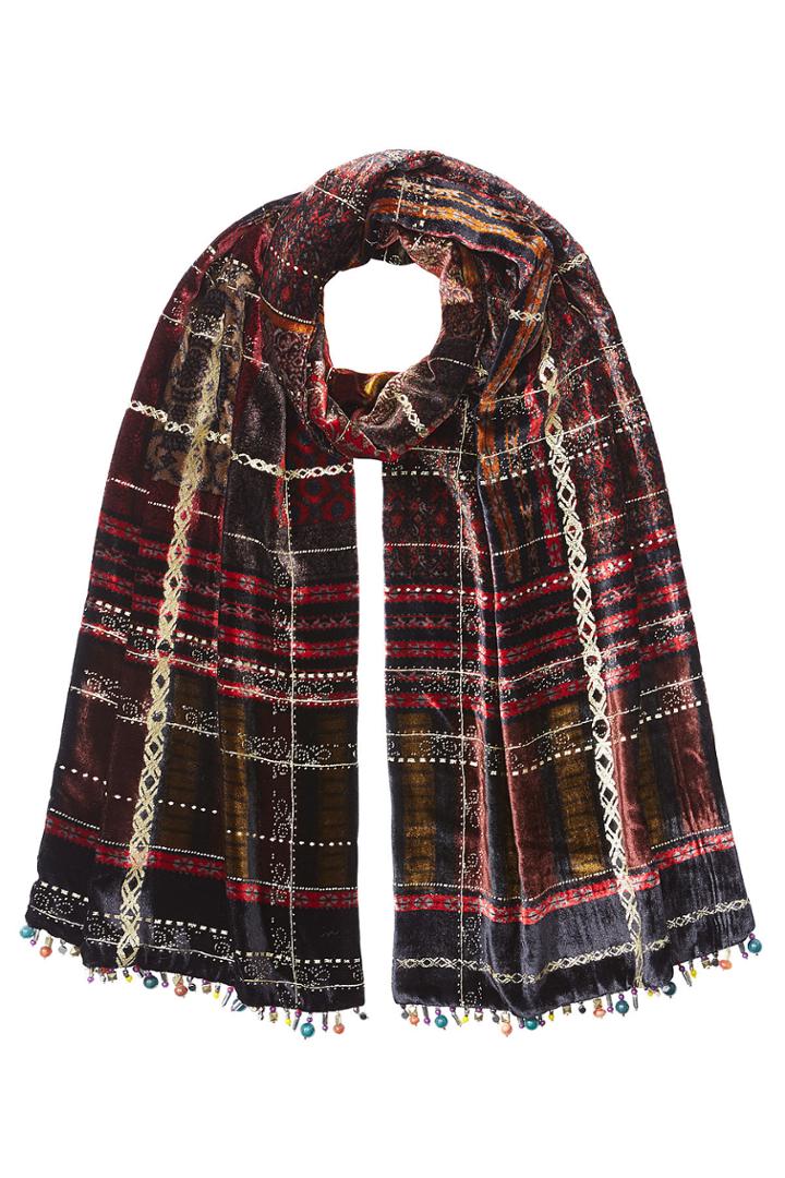 Etro Etro Embellished Velvet Scarf With Silk - Multicolored