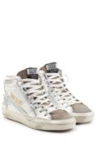 Golden Goose Golden Goose Slide Suede And Leather Sneakers - White