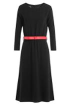 Boutique Moschino Boutique Moschino Belted Crepe Dress - Black