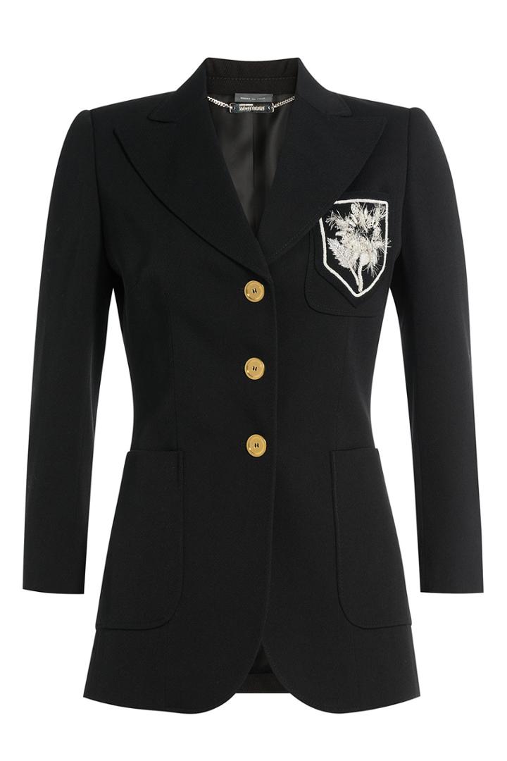 Alexander Mcqueen Alexander Mcqueen Virgin Wool Blazer With Silk - Black