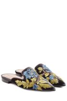 Alberta Ferretti Alberta Ferretti Embroidered Velvet Mules - Multicolor