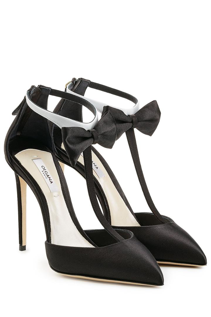 Olgana Paris Olgana Paris La Garconne 10 Satin And Leather Pumps - Black