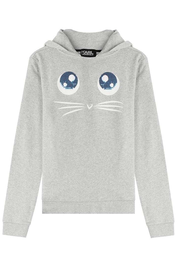 Karl Lagerfeld Karl Lagerfeld Choupette Big Eyes Printed Hoody