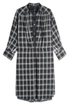 Marc Jacobs Marc Jacobs Checked Silk Dress With Lace Trim