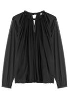 Emilio Pucci Emilio Pucci Gathered Sheer Top With Embellished Collar - Black