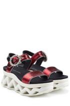 Marc By Marc Jacobs Marc By Marc Jacobs Embossed Leather Ninja Strass Wave Sandals - Multicolor