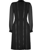 Belstaff Black Silk/leather Hastings Mix Pleated Dress