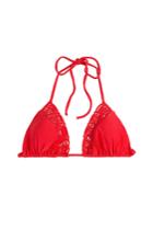 Luli Fama Luli Fama Pineapple Fields Triangle Bikini Top With Cut-out Detail - Red