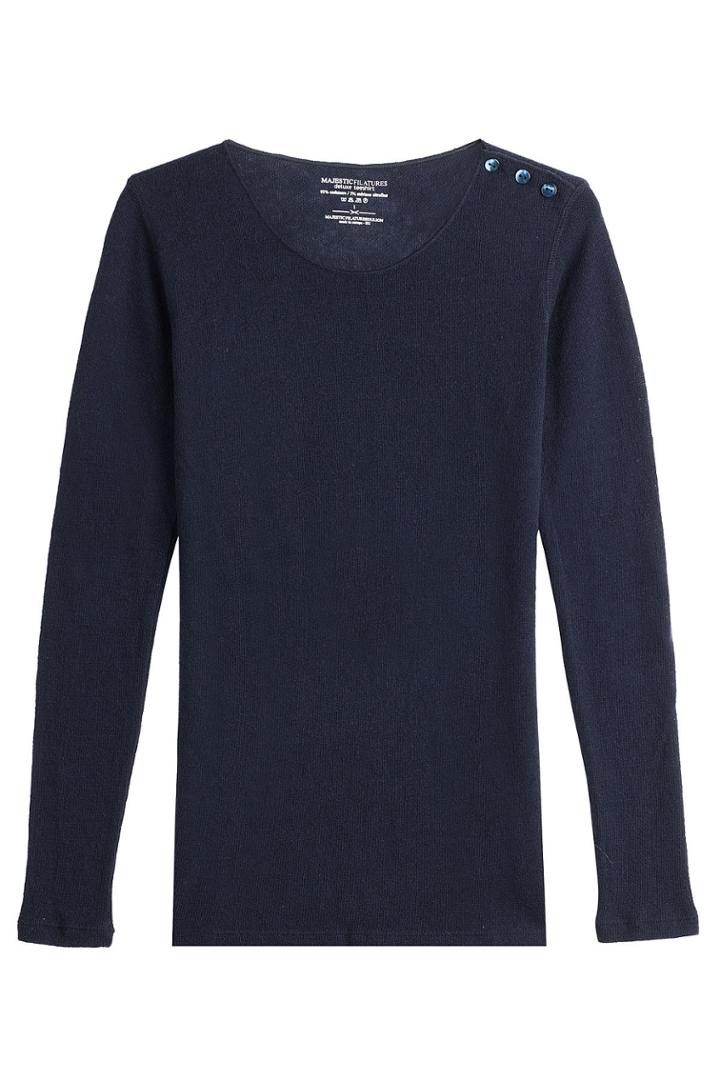 Majestic Majestic Cashmere Pullover With Merino Wool