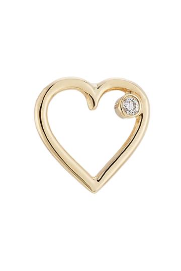 Aurélie Bidermann Fine Jewelry Aurélie Bidermann Fine Jewelry 18kt Yellow Gold Heart Earring With White Diamond