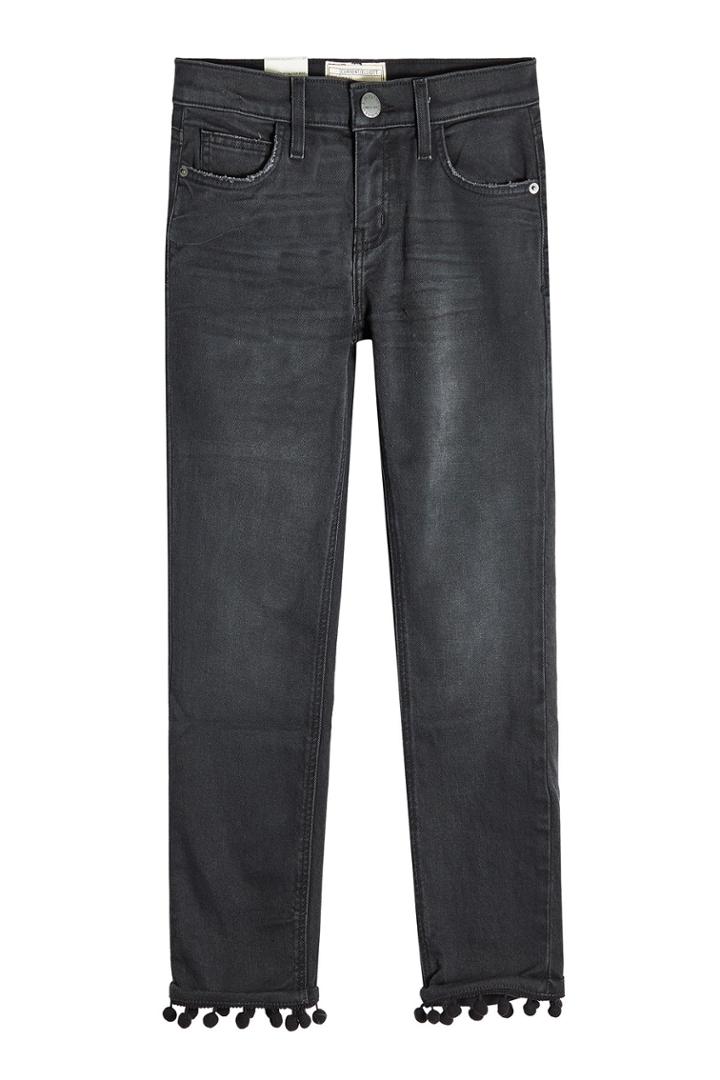 Current/elliott Current/elliott Cropped Straight Jeans With Pom-pom Trim