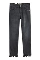 Current/elliott Current/elliott Cropped Straight Jeans With Pom-pom Trim