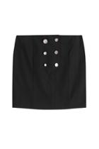 Anthony Vaccarello Anthony Vaccarello Button Front Cotton Mini Skirt - Black