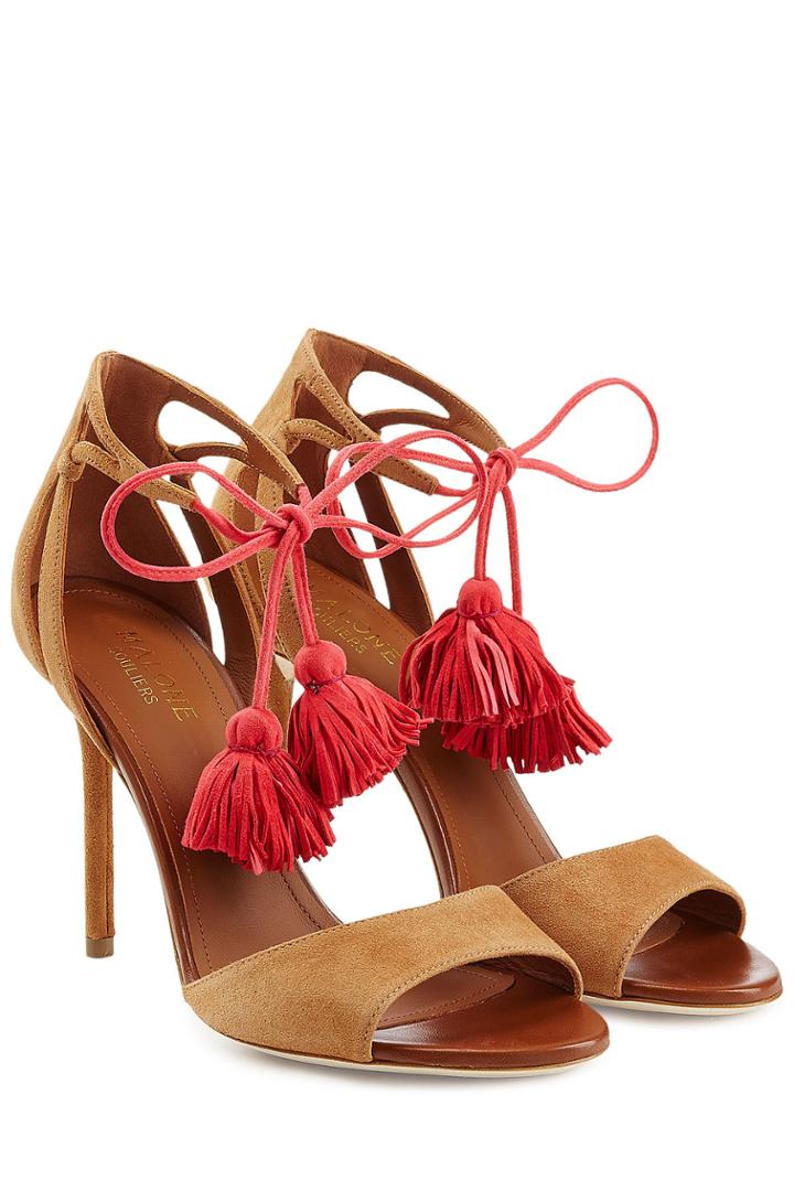 Malone Souliers Malone Souliers Ida Suede Sandals With Tassels