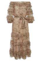 Zimmermann Zimmermann Unbridled Printed Silk Chiffon Ruffle Dress