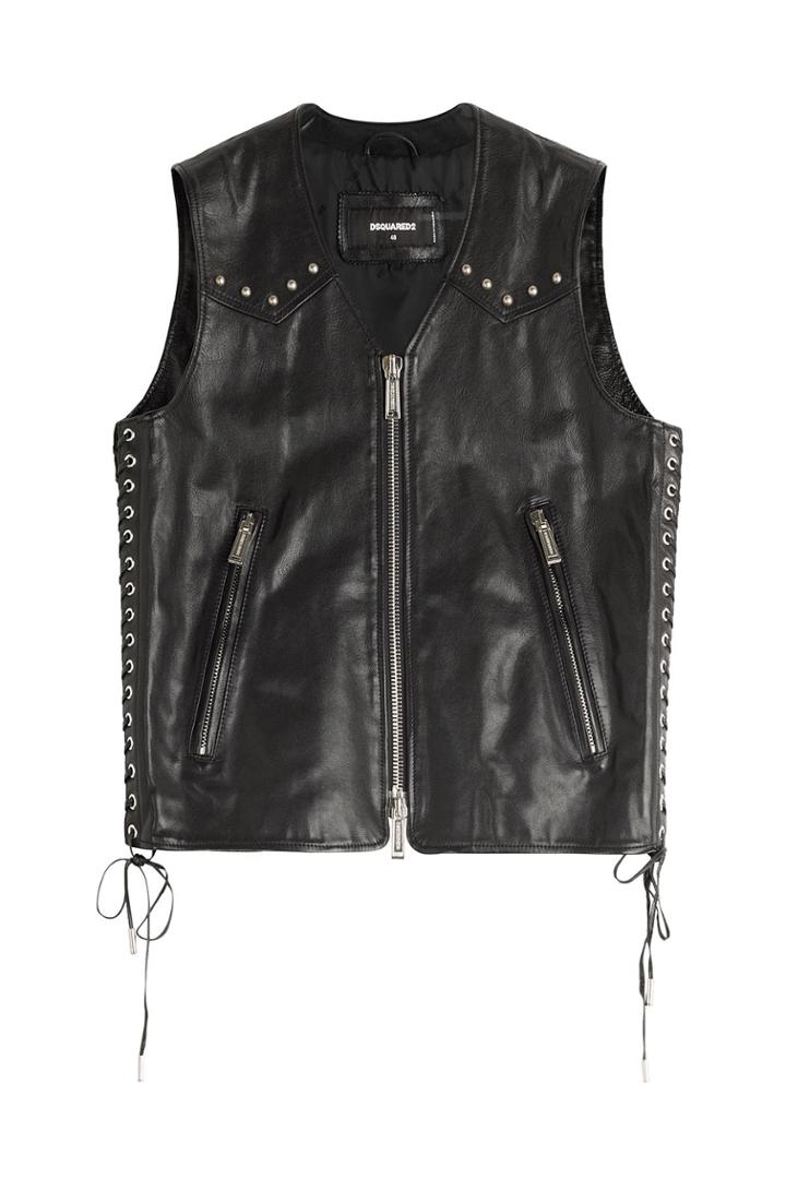 Dsquared2 Dsquared2 Leather Biker Vest