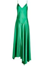 Dkny Dkny Satin Dress With Asymmetric Hemline - Green