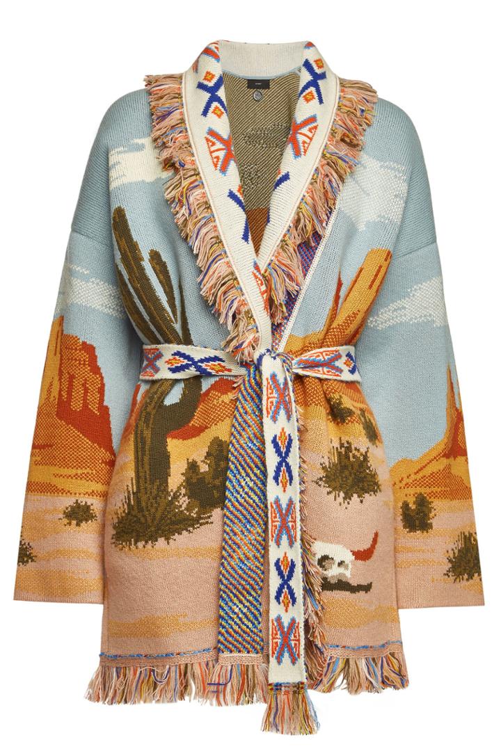 Alanui Alanui Canyon Sunrise Cashmere Cardigan With Belt