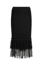Jonathan Simkhai Jonathan Simkhai Knit Pencil Skirt With Chiffon Hem